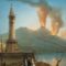 Veduta notturna del Vesuvio in eruzione